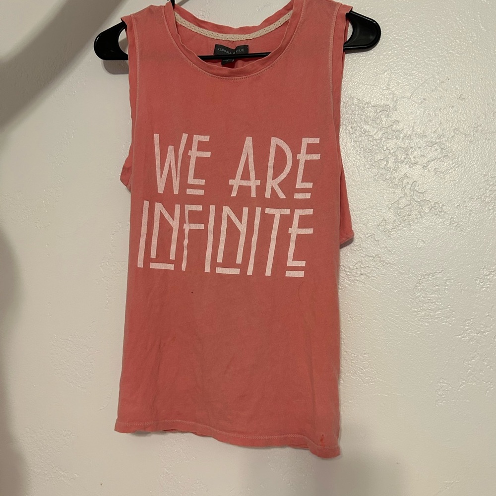 Graphic tank top open back great for summer